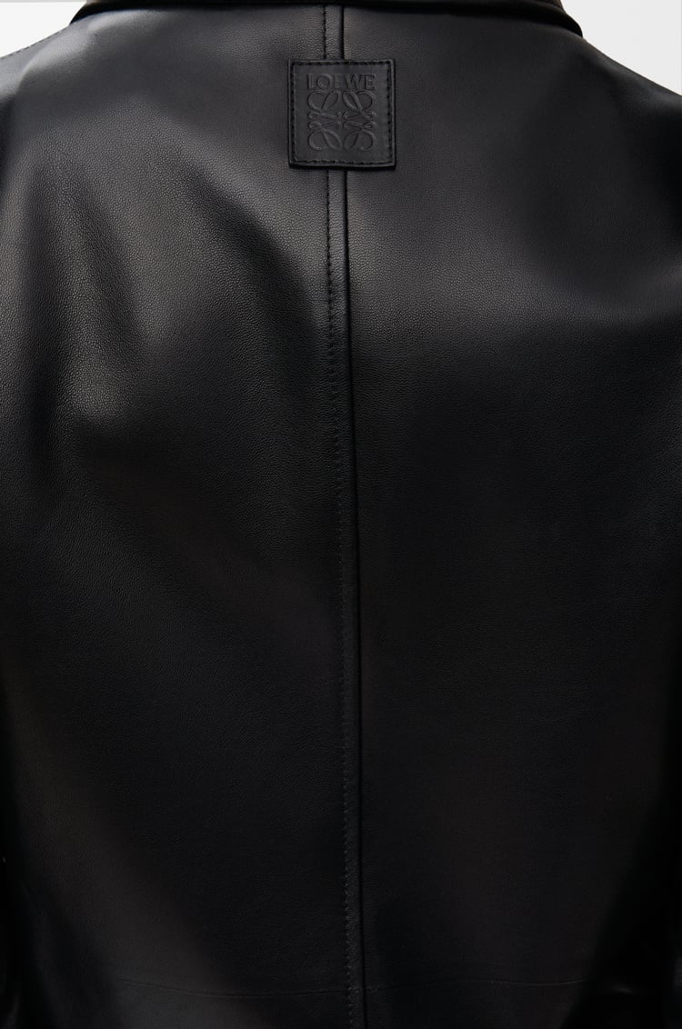 LOEWE 納帕小羊皮腰帶夾克 黑色