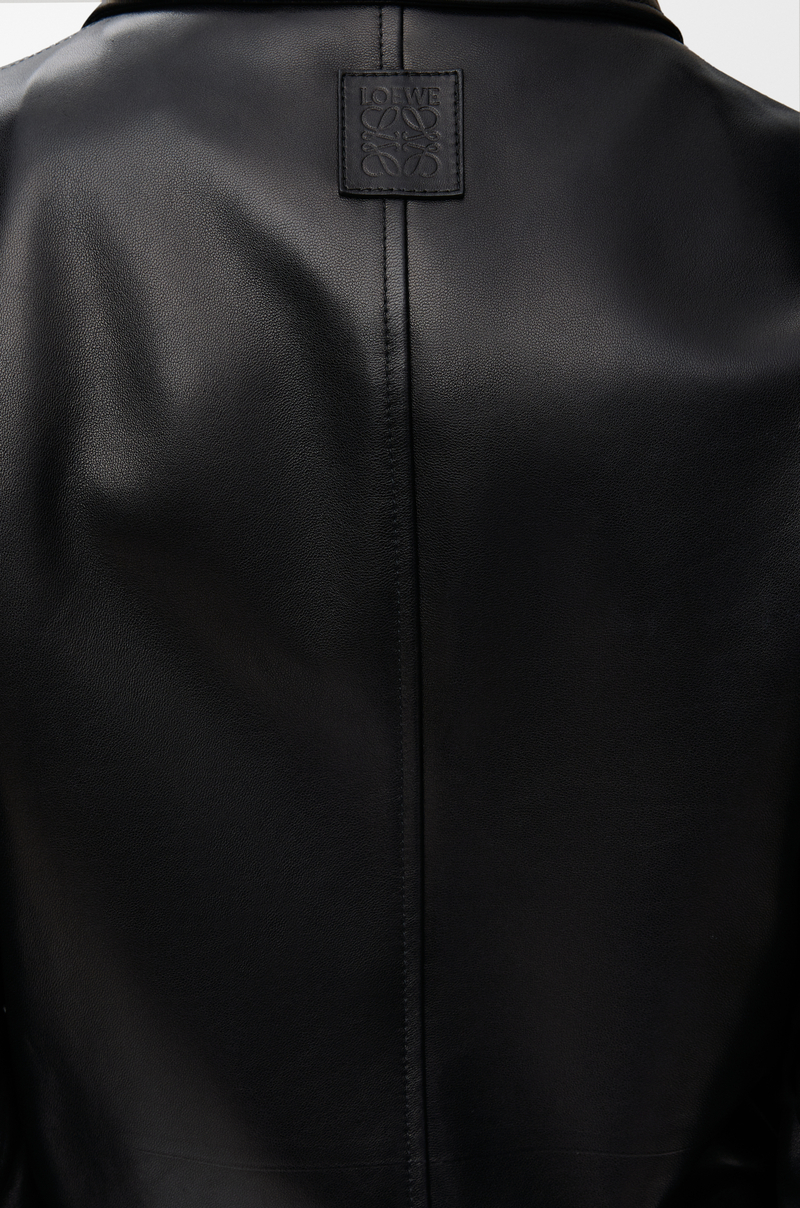 LOEWE Chaqueta con cinturón en piel napa de cordero Negro