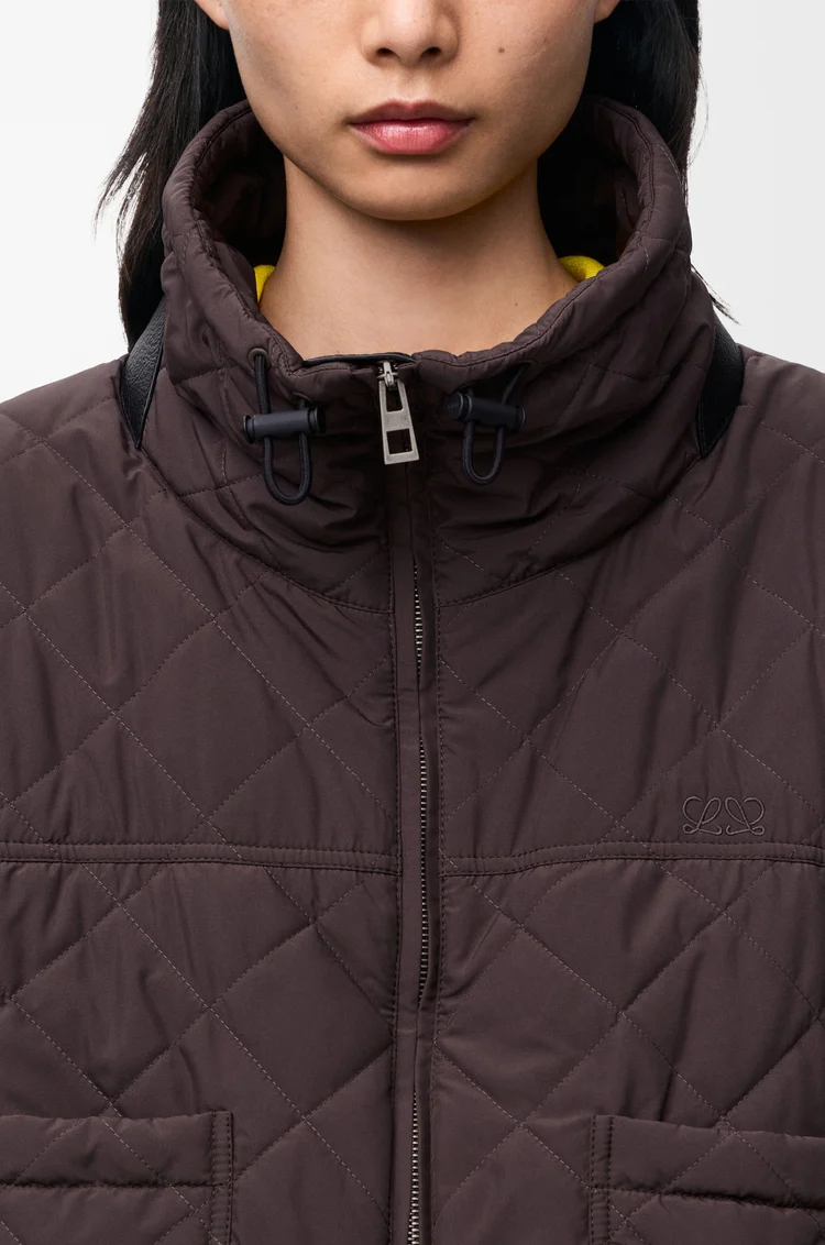 LOEWE Padded jacket in technical shell Brown