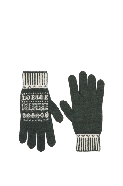 LOEWE Gloves in wool Green/Multicolor