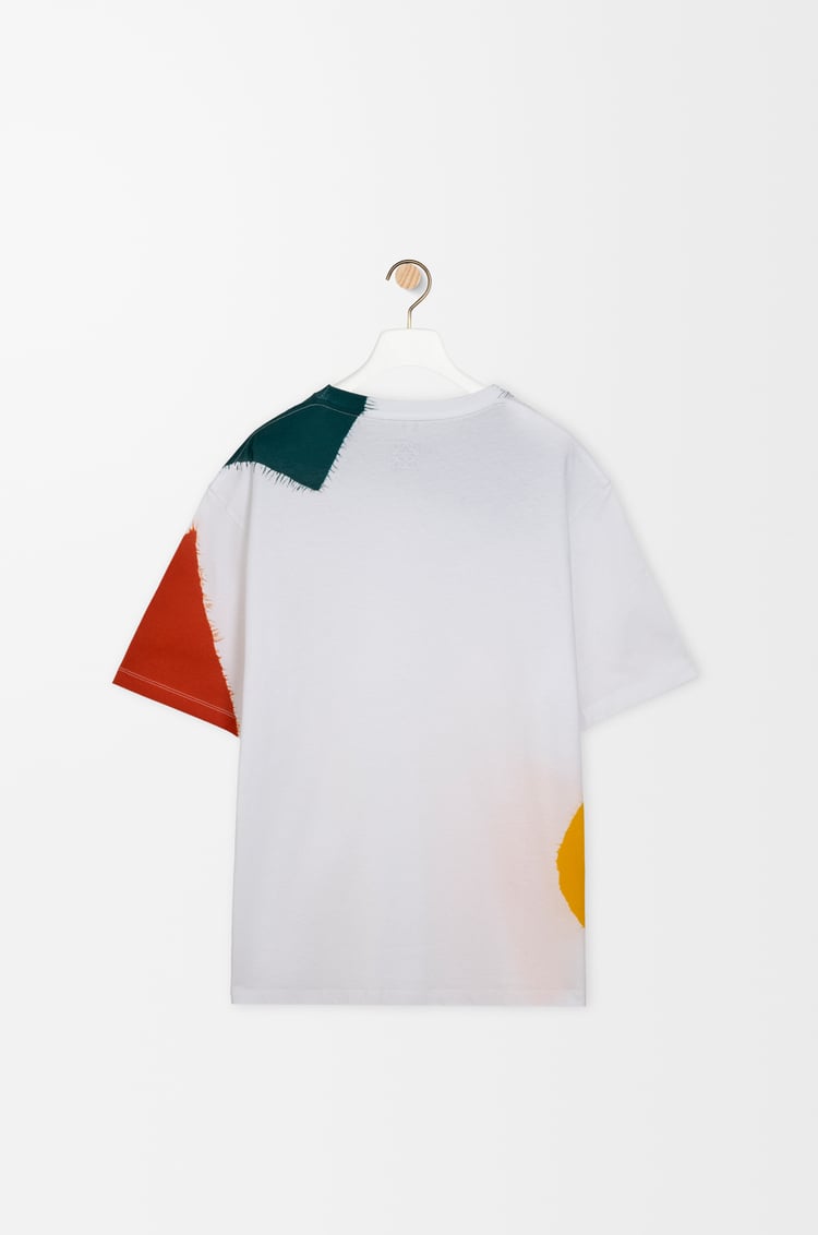 LOEWE Camiseta de corte holgado en algodón Blanco/Verde/Naranja