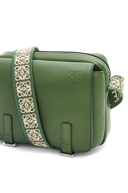 LOEWE XS Military messenger bag in supple smooth calfskin and jacquard Hunter Green plp_rd