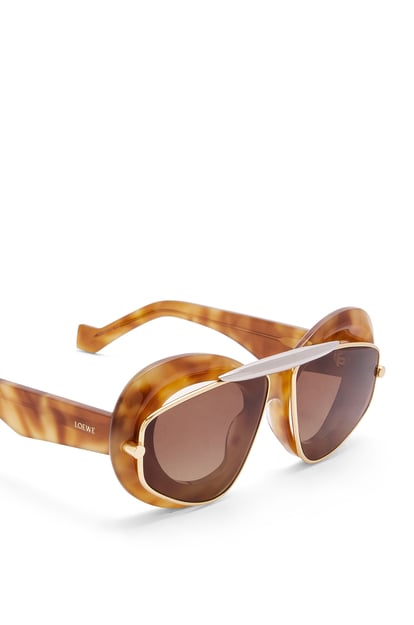 LOEWE Wing double frame sunglasses in acetate and metal Havana/Brown plp_rd