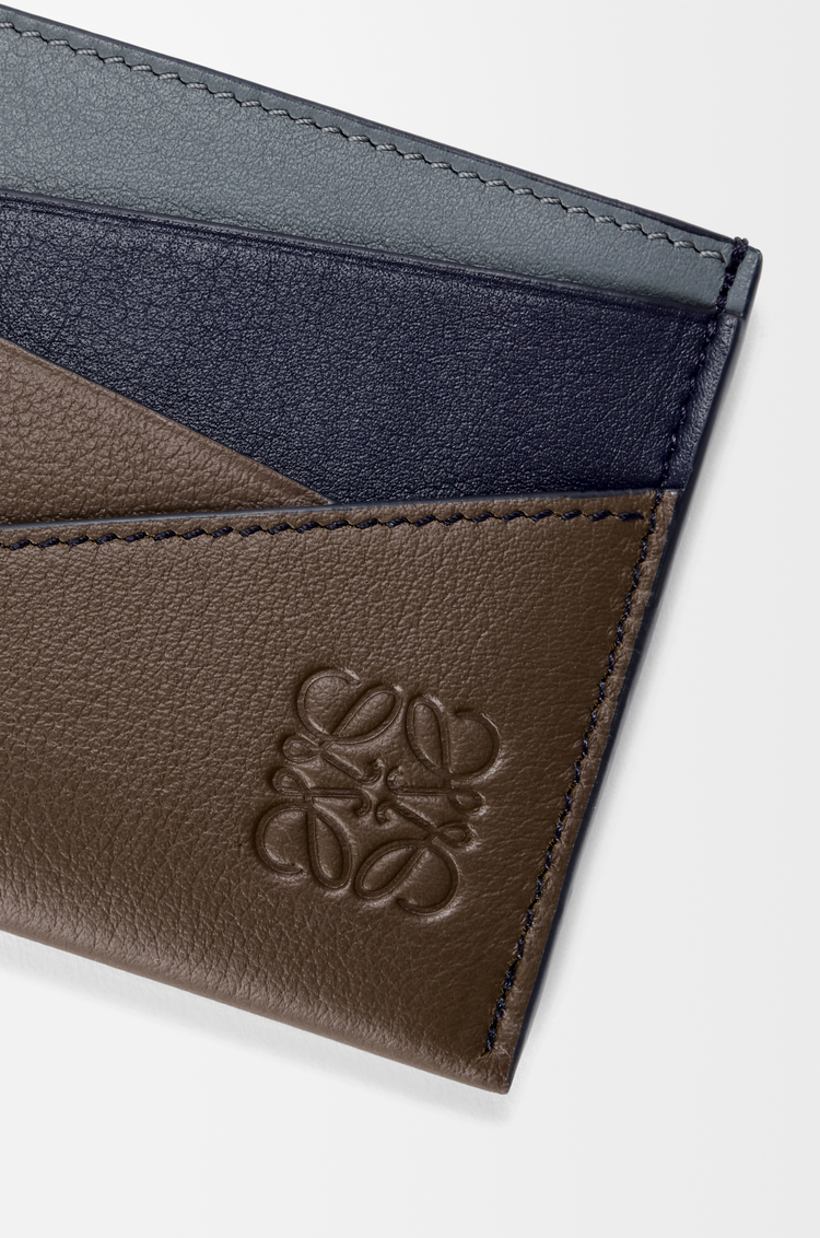 LOEWE Porte-cartes simple Puzzle en cuir de veau classique Bleu Gris/Marine