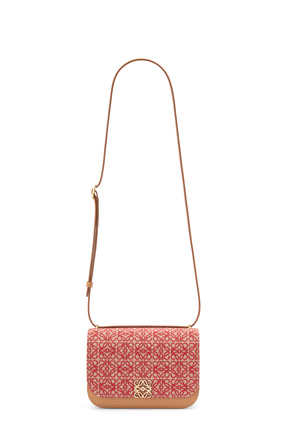 LOEWE Small Goya bag in Anagram jacquard and calfskin Red/Warm Desert plp_rd