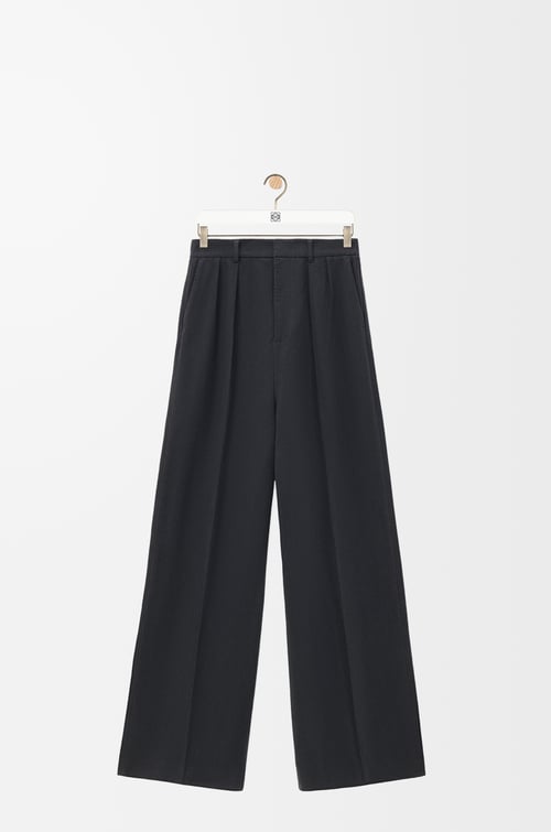LOEWE Pantalón plisado en algodón Antracita Oscuro