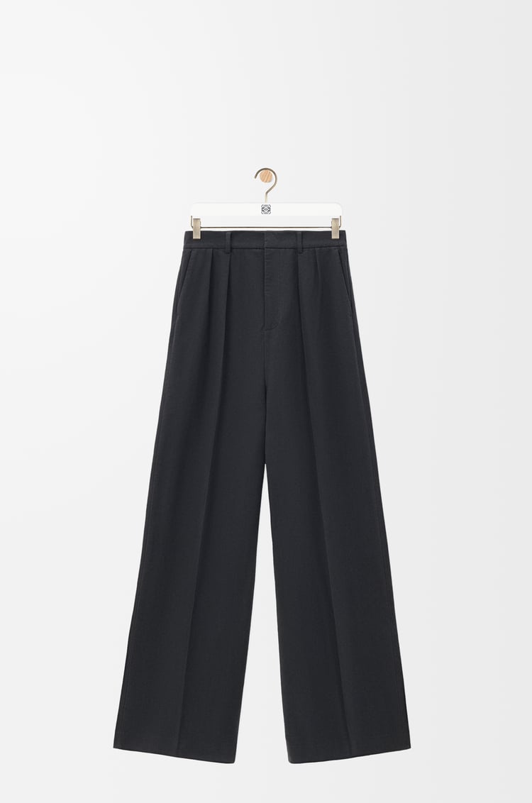 LOEWE Pleated trousers in cotton Dark Anthracite