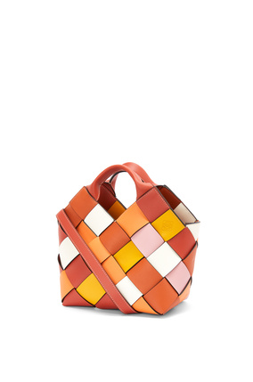 LOEWE Small Surplus Leather Woven basket bag in calfskin Orange/Orange plp_rd
