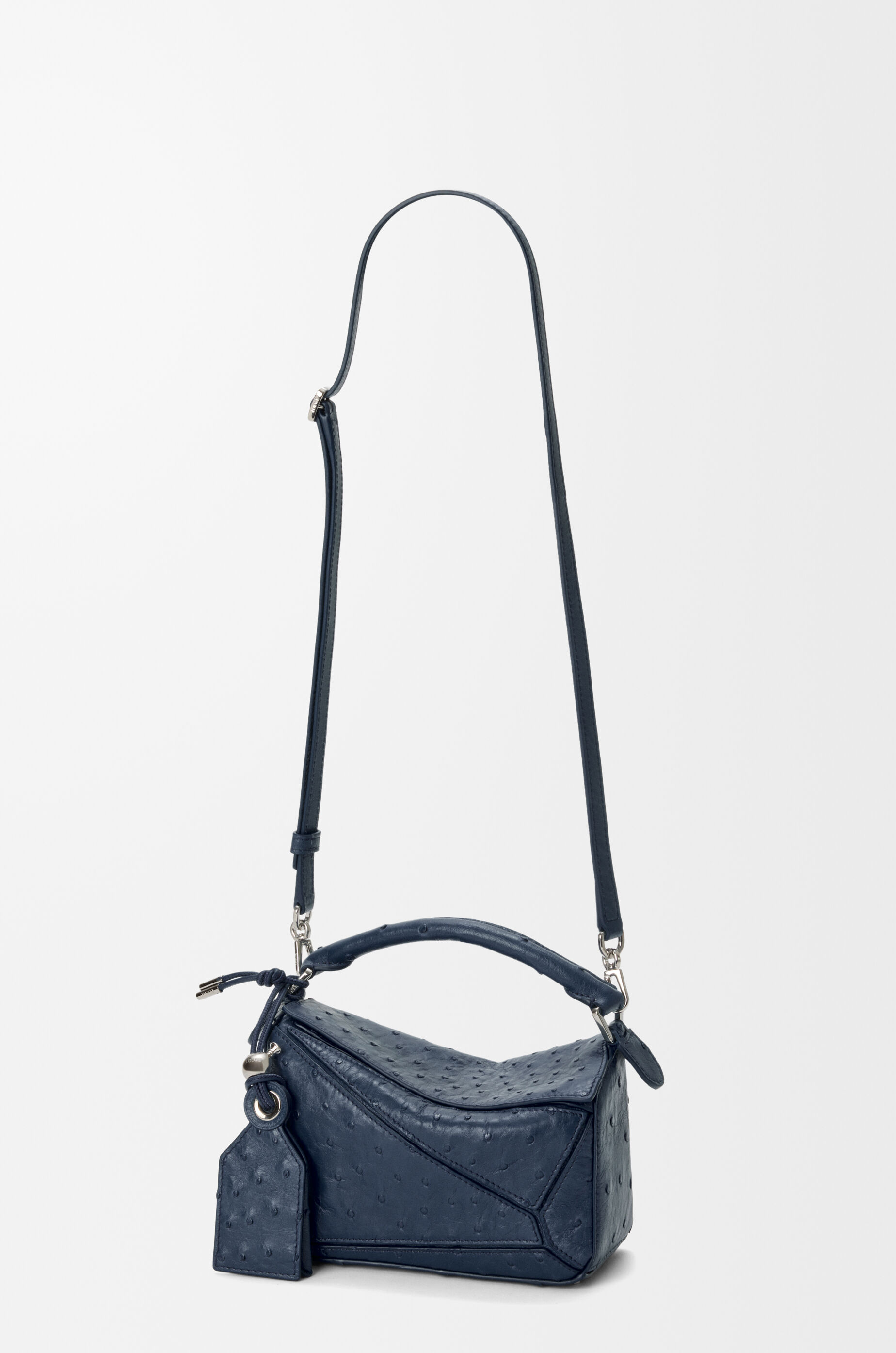 LOEWE フェザーライトパズルバッグ ミニ フェザーライト パズルバッグ ミニ（オーストリッチ） ブルー - ロエベ