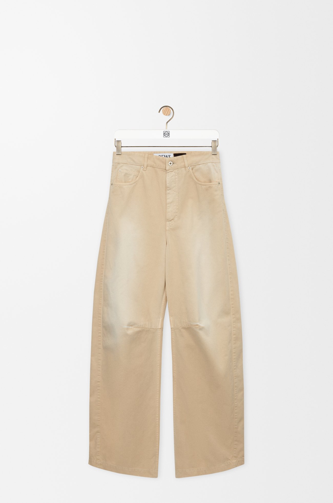 LOEWE Barrel trousers in cotton Light Beige