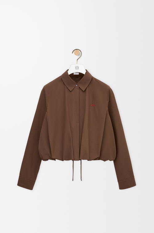 LOEWE Camisa en algodón Marrón