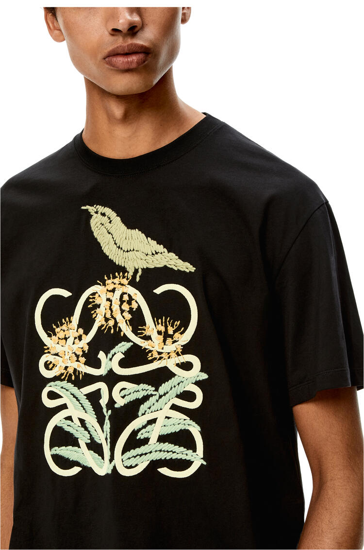 LOEWE Herbarium Anagram T-shirt in cotton Black/Multicolor pdp_rd