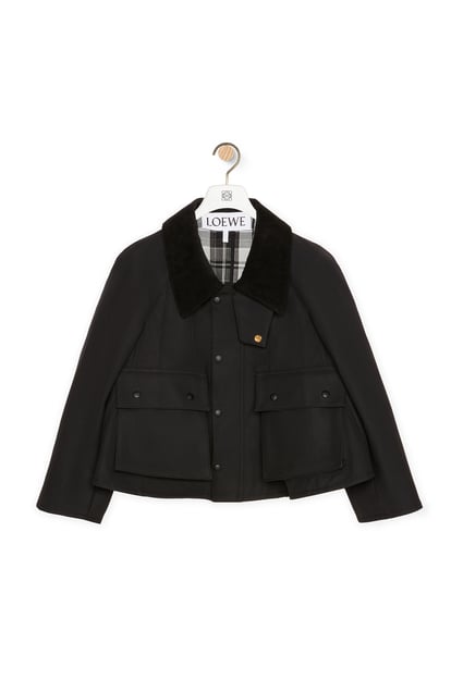 LOEWE Trapeze parka in waxed cotton Black/Grey/White plp_rd