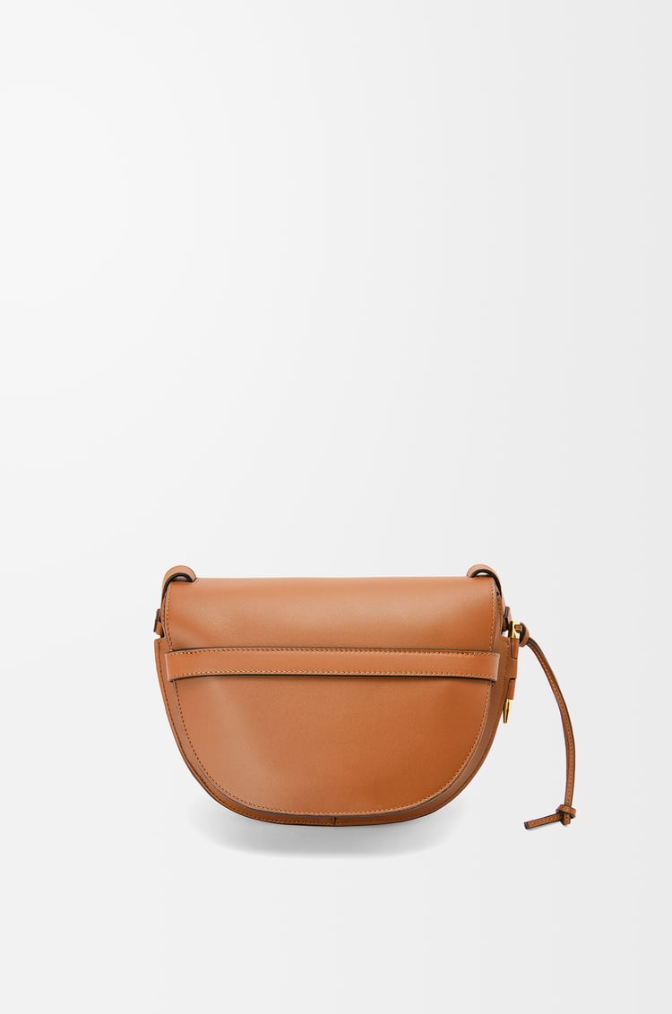 LOEWE Small Gate Dual bag in soft calfskin and jacquard Tan