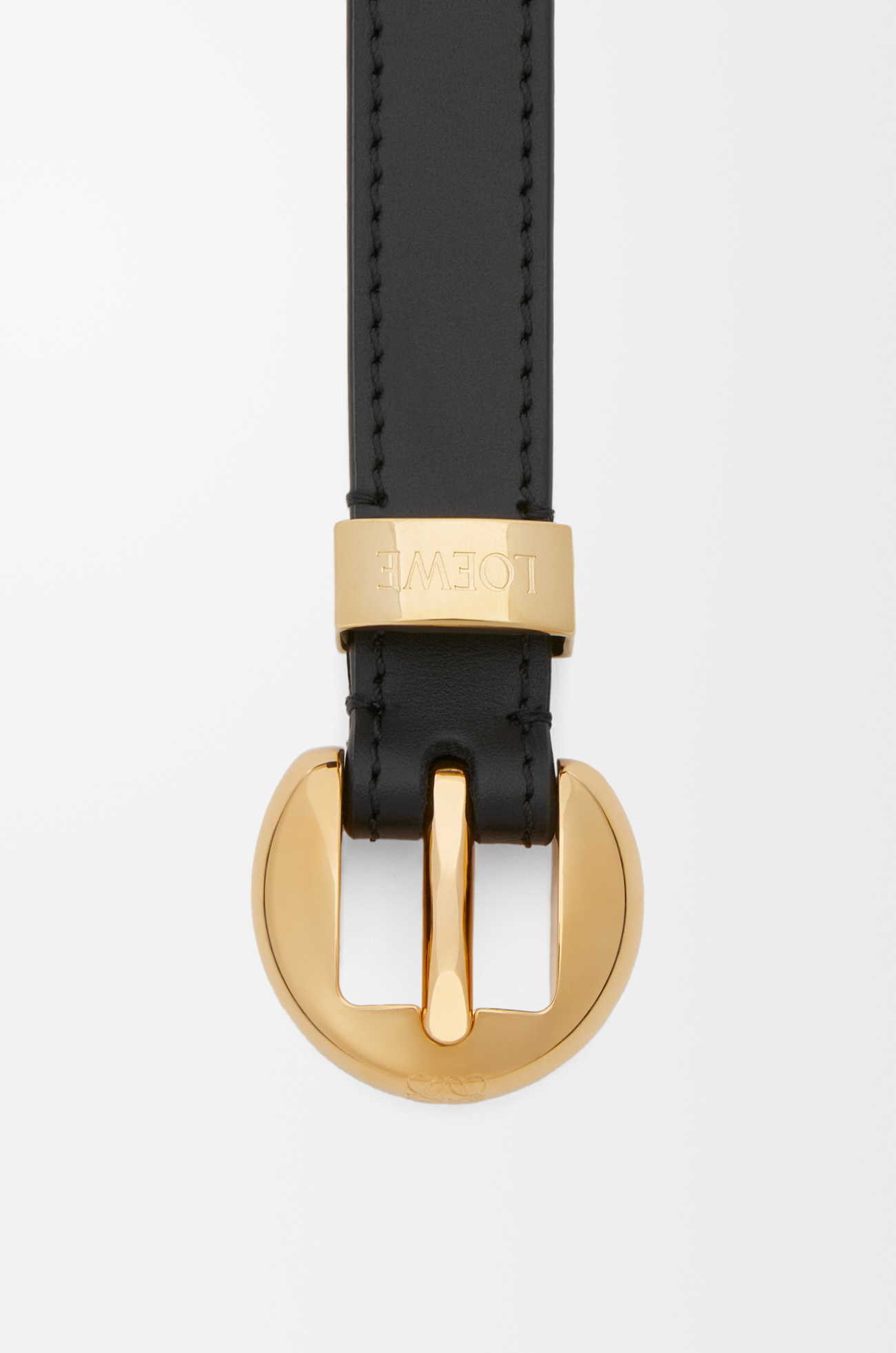 LOEWE ぺブル ベルト（スムースカーフ） ブラック/ゴールド