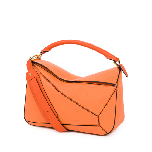 LOEWE Puzzle bag in soft grained calfskin Apricot/Orange