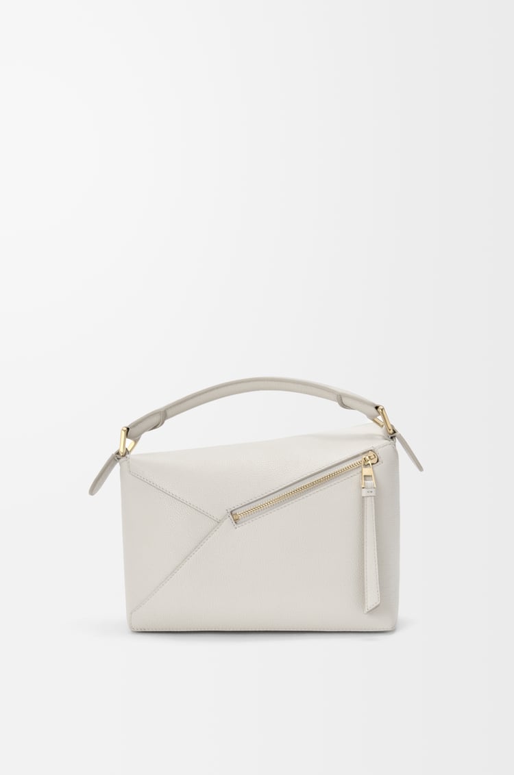 LOEWE Small Puzzle Edge bag in soft grained calfskin Light Ghost
