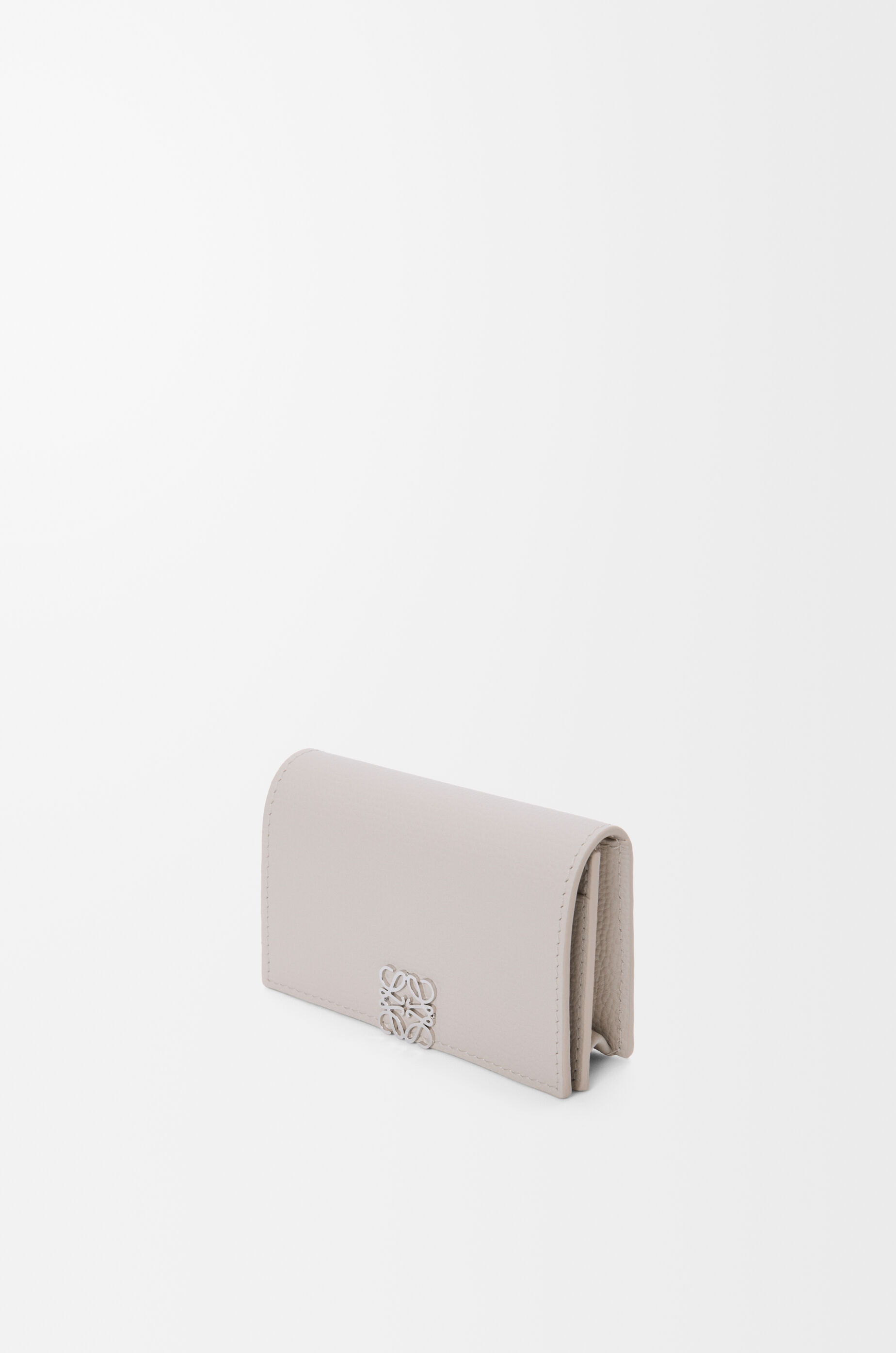 Anagram business cardholder in pebble grained calfskin Grey - LOEWE