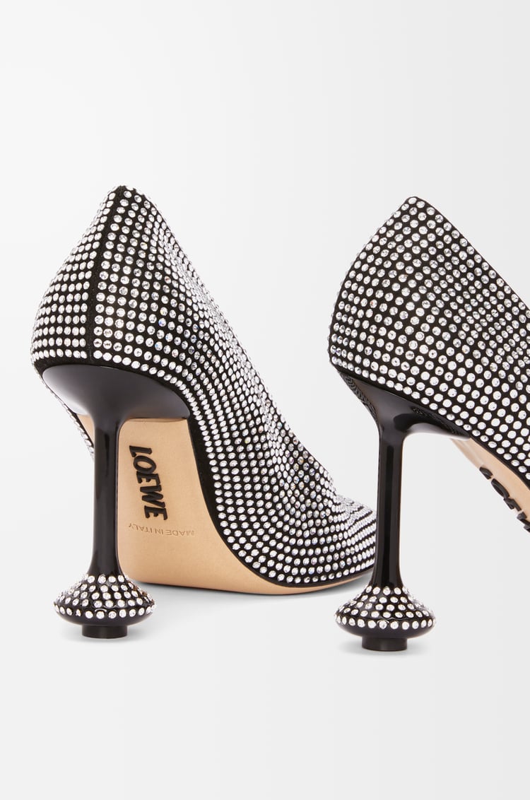 LOEWE Toy pump in suede and allover rhinestones  Black