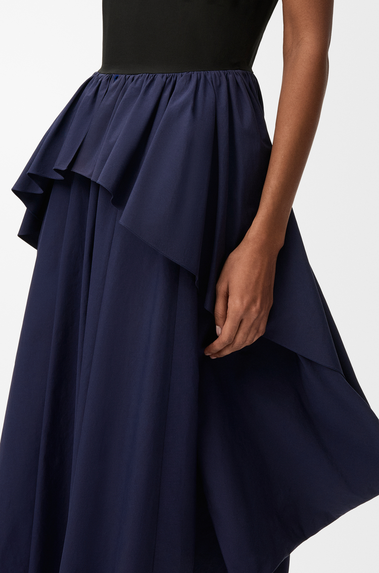 LOEWE 棉质连衣裙 黑色/海军蓝