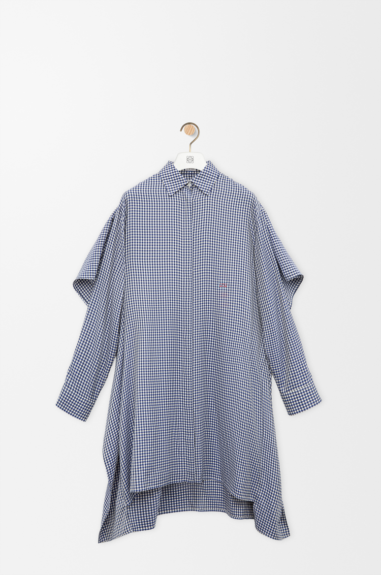 LOEWE Abito a mantella in seta Blu/Bianco