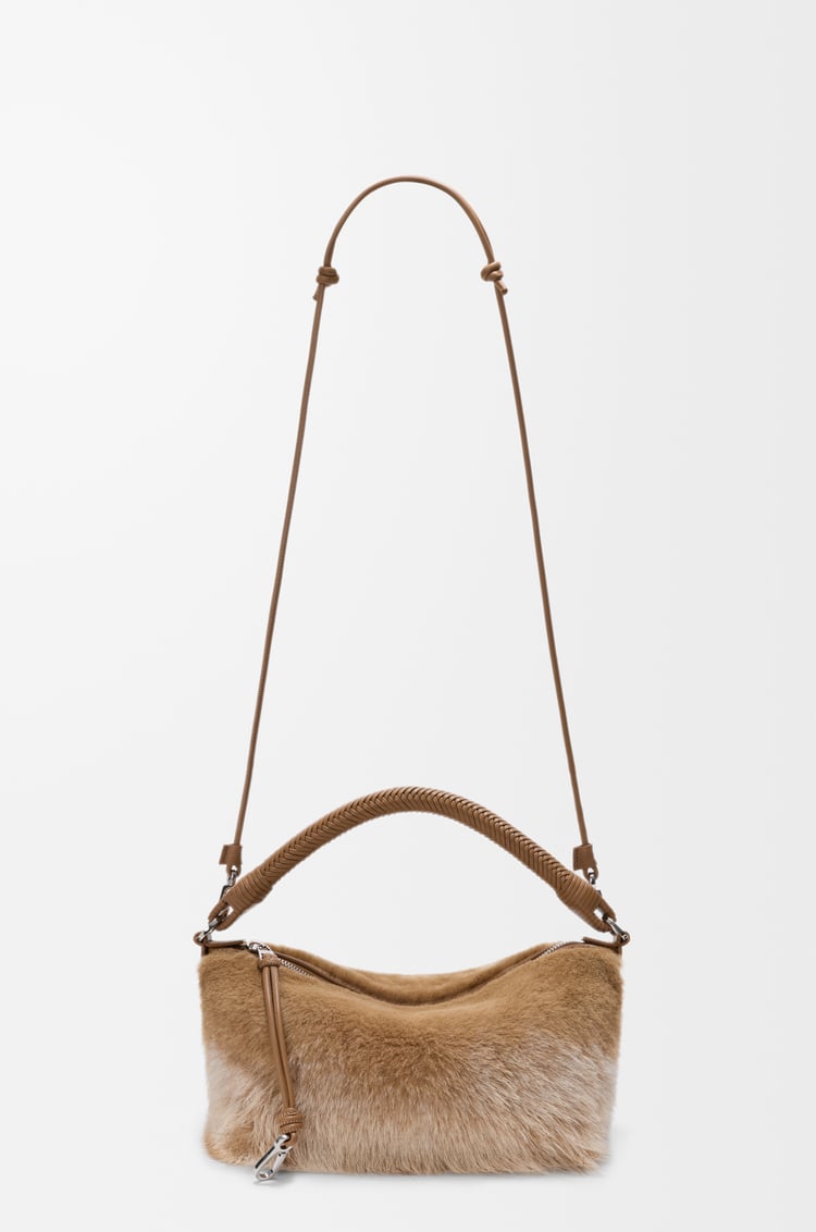 LOEWE Cala Mini Bag in gradient shearling Camel