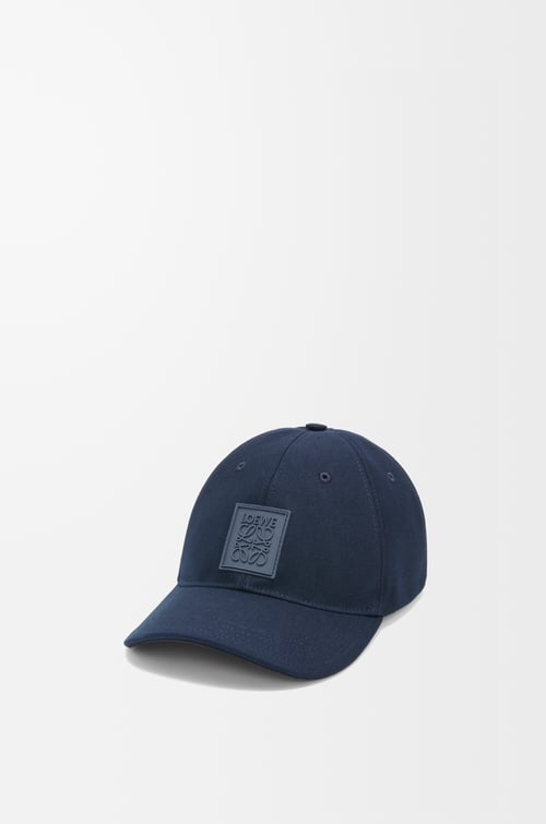 LOEWE 帆布貼飾鴨舌帽 深海軍藍