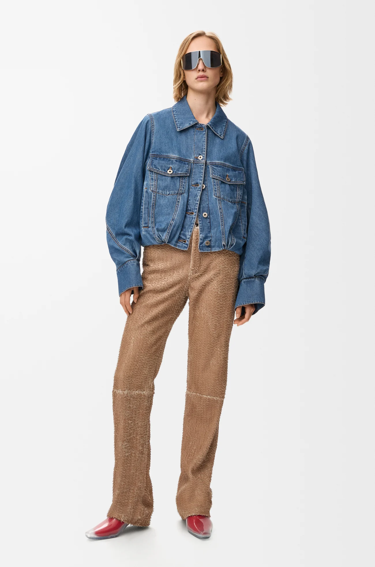 LOEWE Trousers in nappa lambskin Beige
