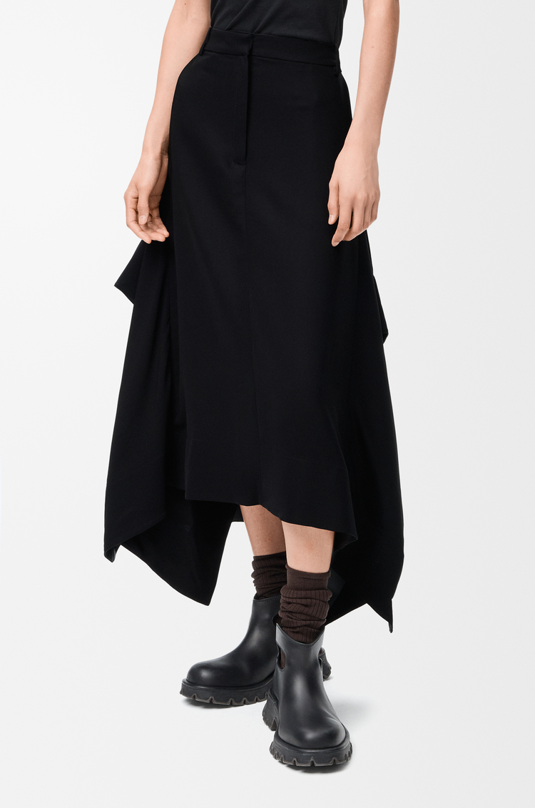 LOEWE Skirt in stretch viscose Black