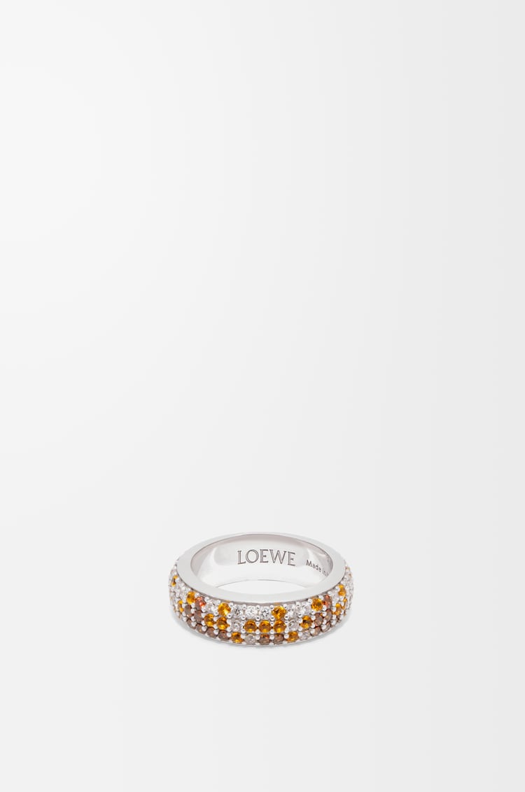 LOEWE パヴェ シン リング（スターリングシルバー＆クリスタル） シルバー/ブラウン