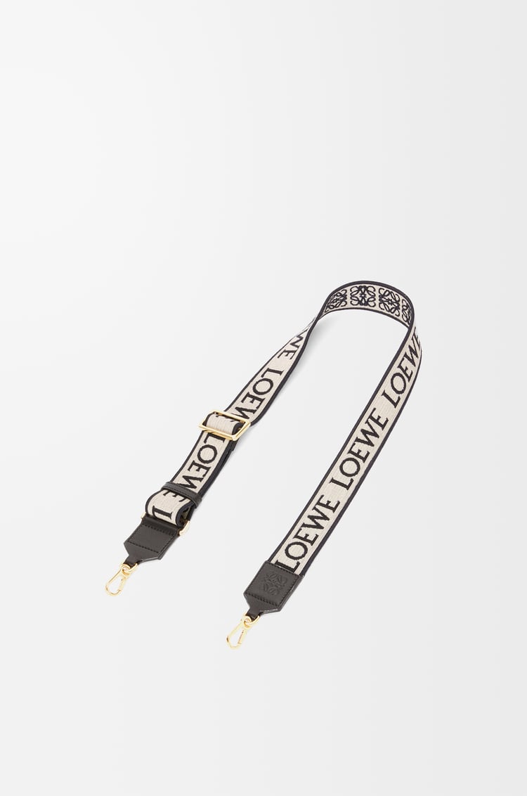 LOEWE 提花布和牛皮革 Anagram 包带 海军蓝/黑色