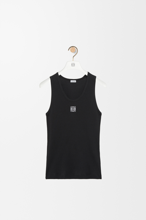 LOEWE 弹力粘胶纤维 Anagram 背心上衣 黑色
