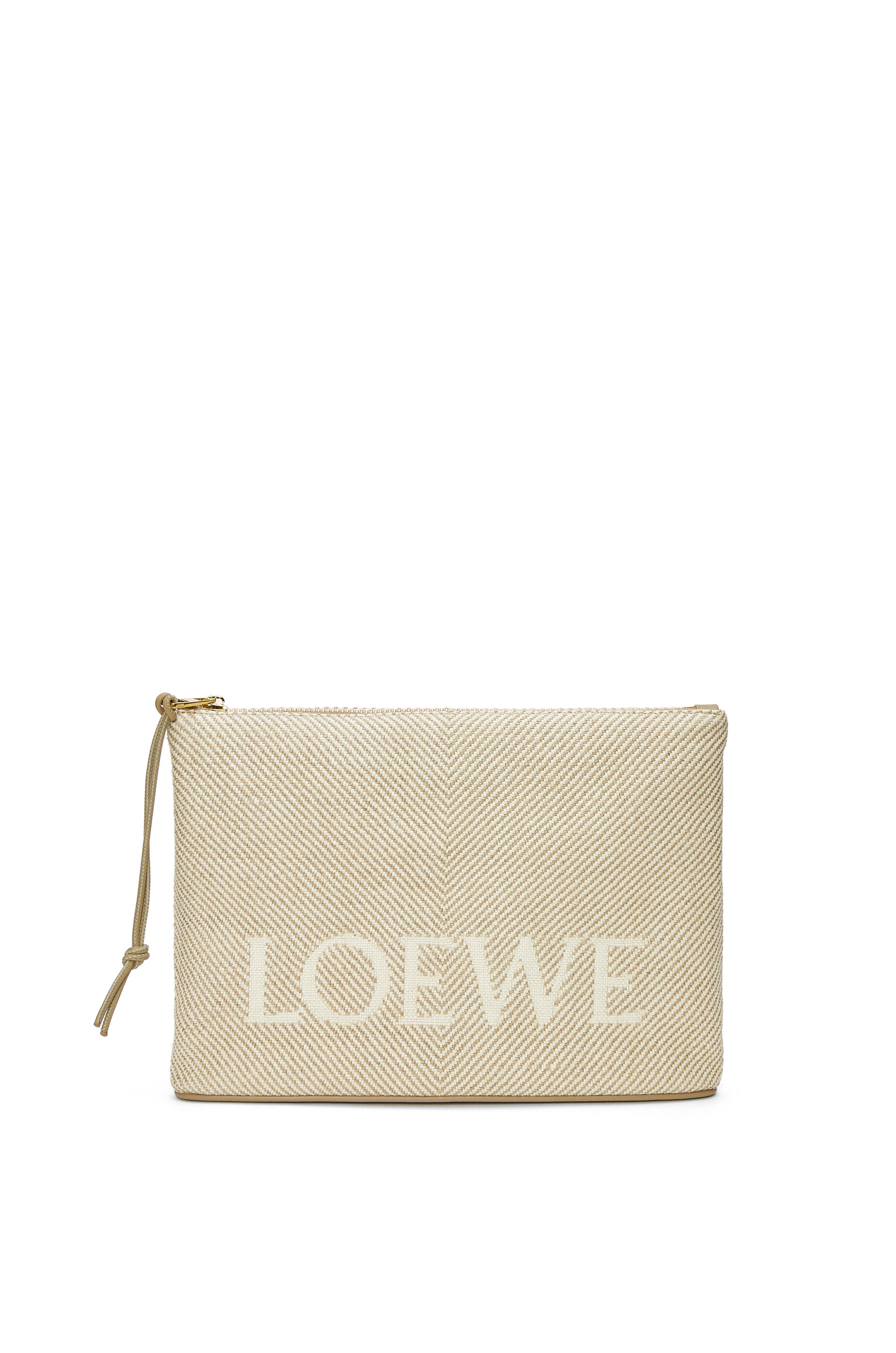 オブロング ポーチ（ロエベジャカード&カーフ） エクリュ - LOEWE