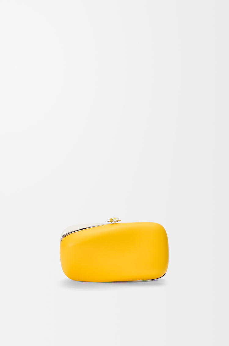 LOEWE Twisted Minaudiere in bicolour nappa lambskin Daisy Yellow/White