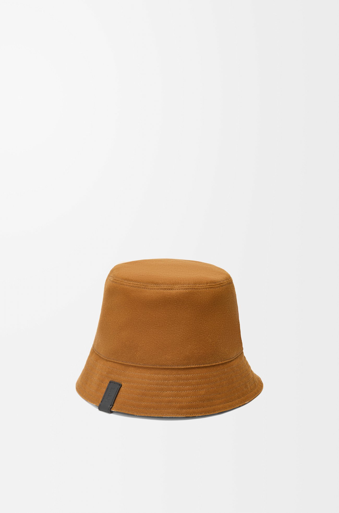 LOEWE Reversible bucket hat in waxed canvas and tartan Beige