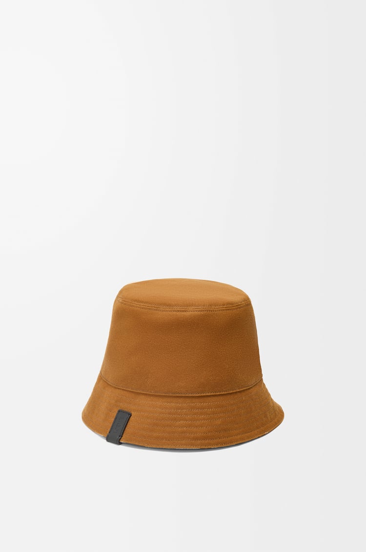 LOEWE Reversible bucket hat in waxed canvas and tartan Beige