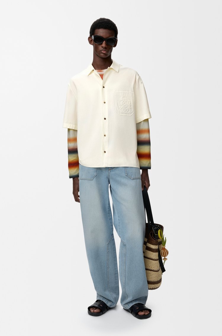 LOEWE Camisa de manga corta en lyocell Marfil