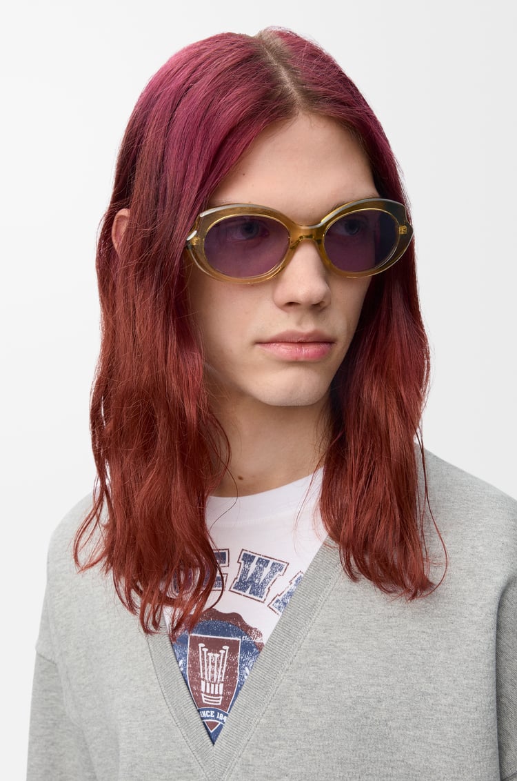 LOEWE Gafas de sol Mini Oval Slim Oliva Transparente