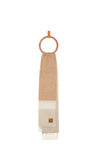 LOEWE ストライプ スカーフ（モヘア&ウール） ライトベージュ/マルチカラー