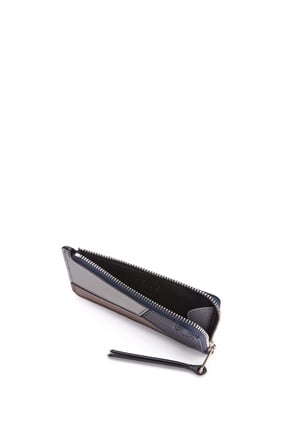 LOEWE Puzzle coin cardholder in classic calfskin Midnight Blue/Brunette
