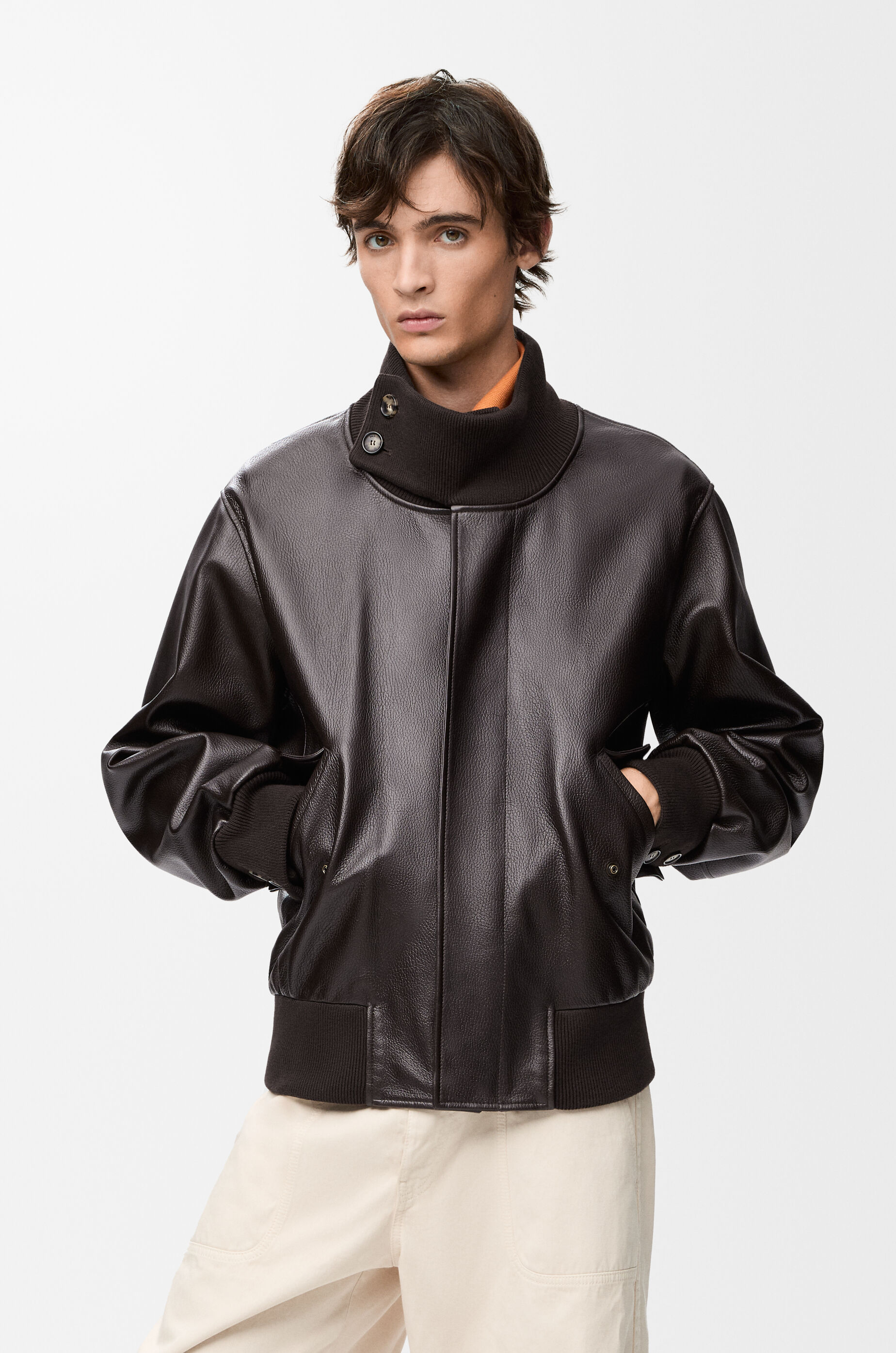 Jacket in nappa lambskin Brown - LOEWE APAC official website