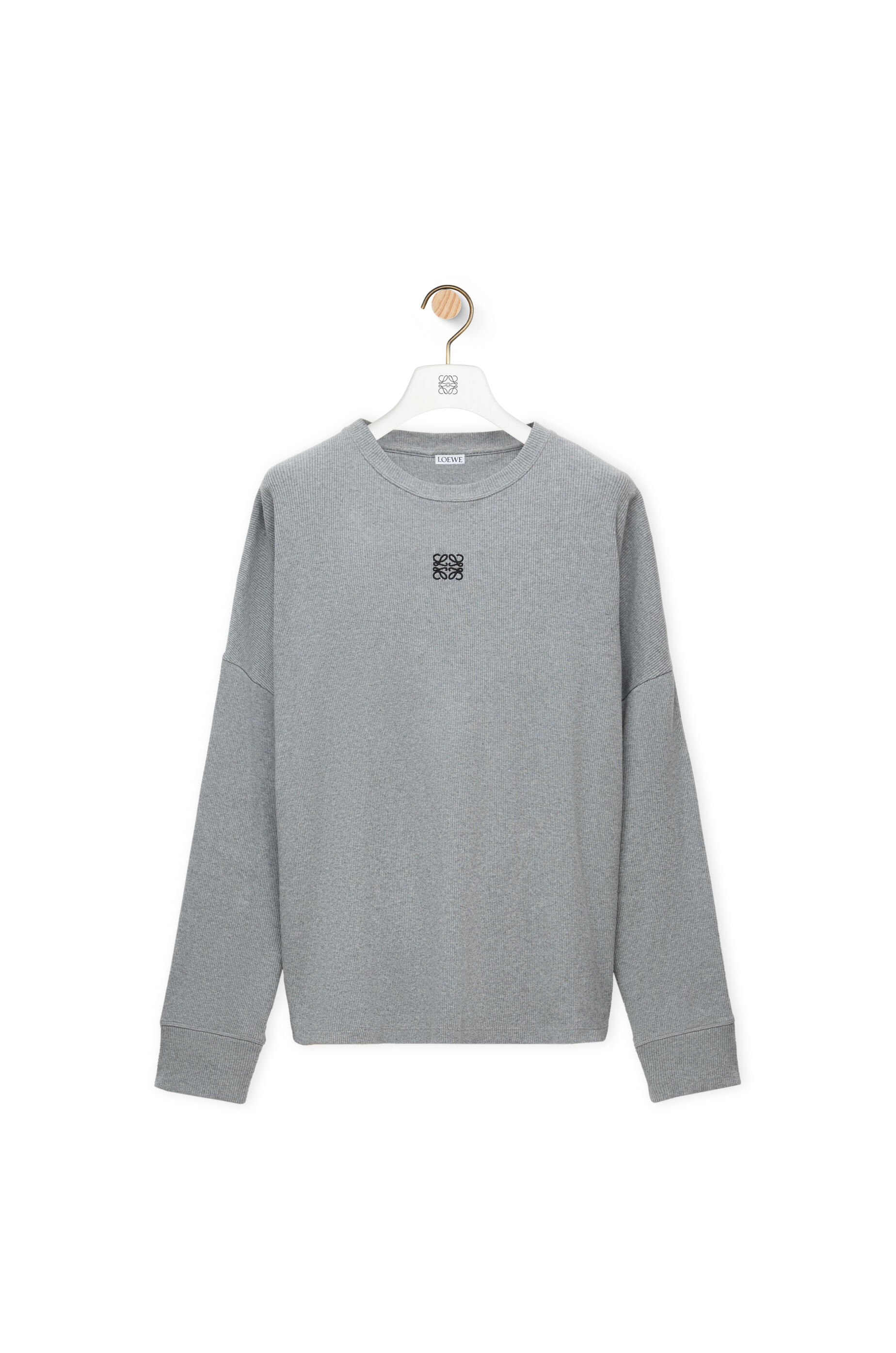 【ギフ_包装】 Tシャツ（コットン） ロングスリーブ オーバーサイズフィット グレーメランジ LOEWE - トップス