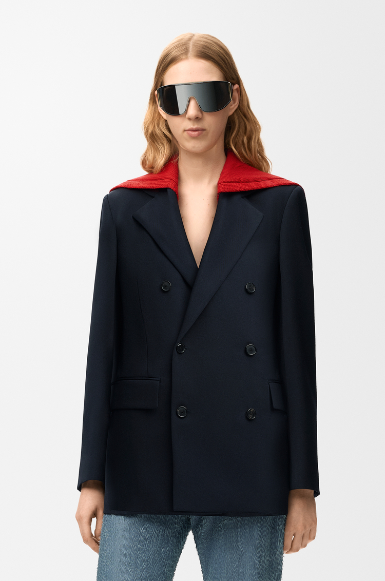 LOEWE Jacket in wool Dark Navy Blue