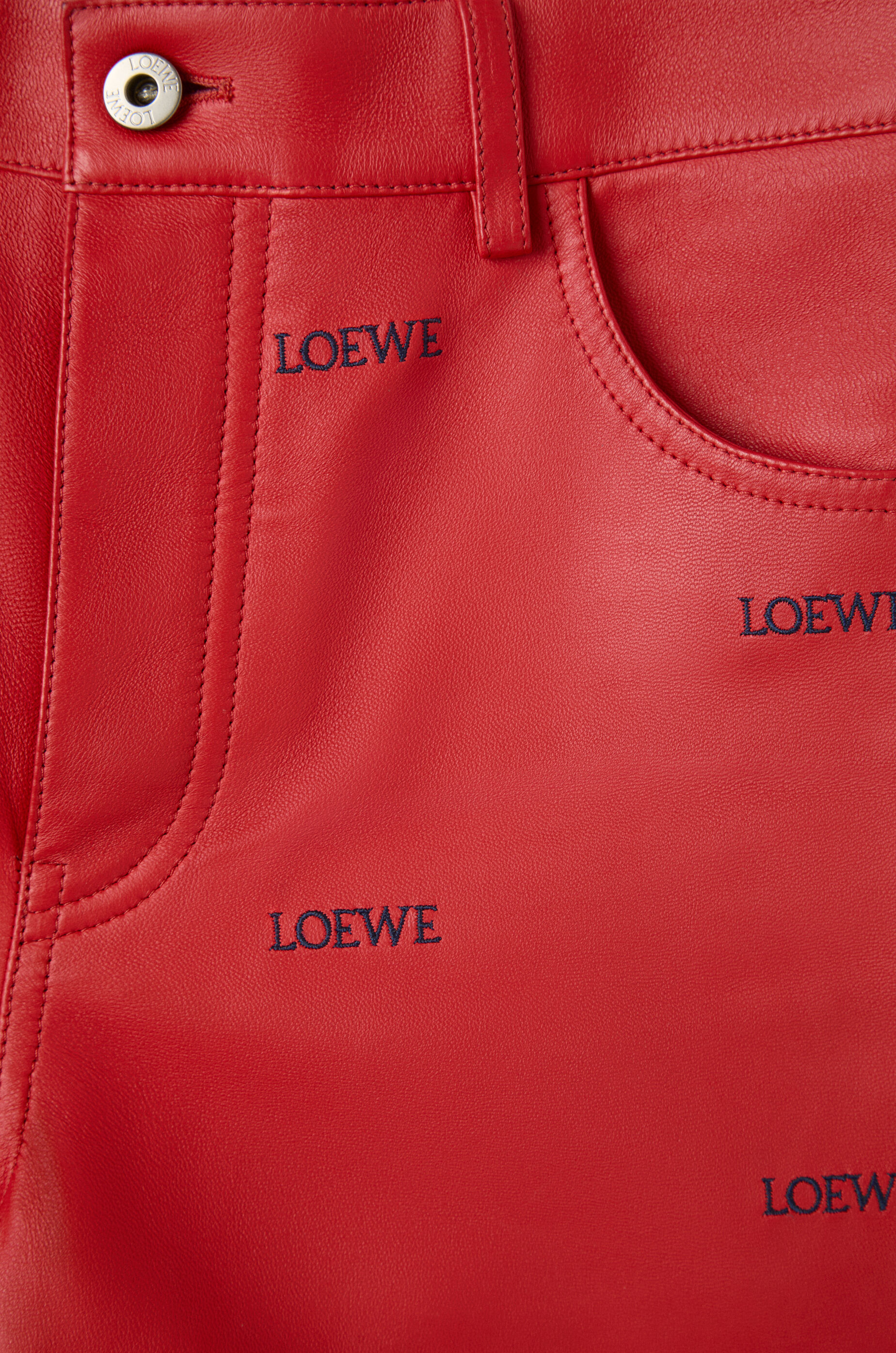 Trousers in nappa lambskin Red - LOEWE Europe official website