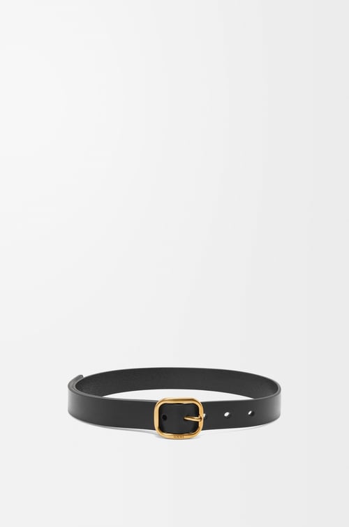 LOEWE Rounded soft belt in classic calfskin  Black/Gold plp_rd