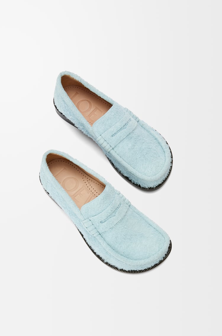LOEWE Campo loafer in brushed suede Baby Blue