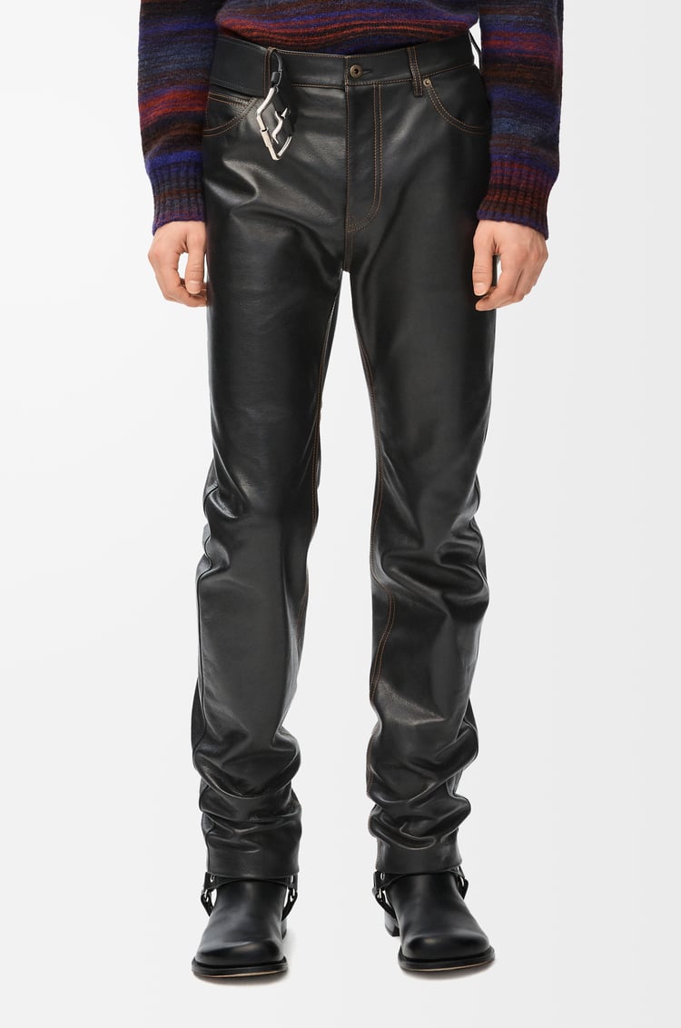 LOEWE Pantalón en piel napa de ternera Negro