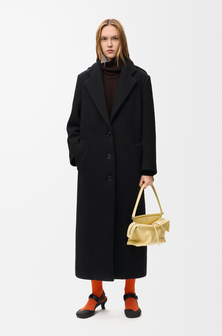 LOEWE Abrigo con capucha en cashmere Negro