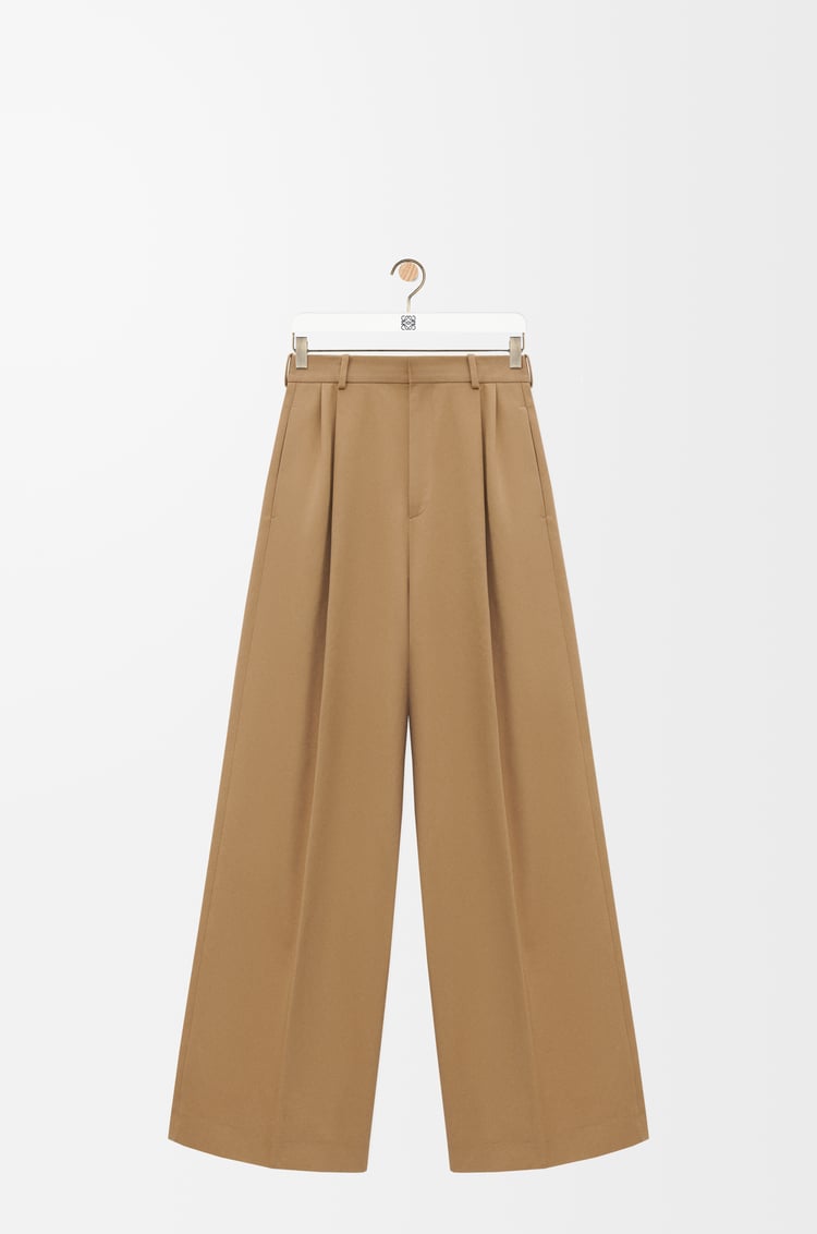 LOEWE 棉质褶裥长裤 米色