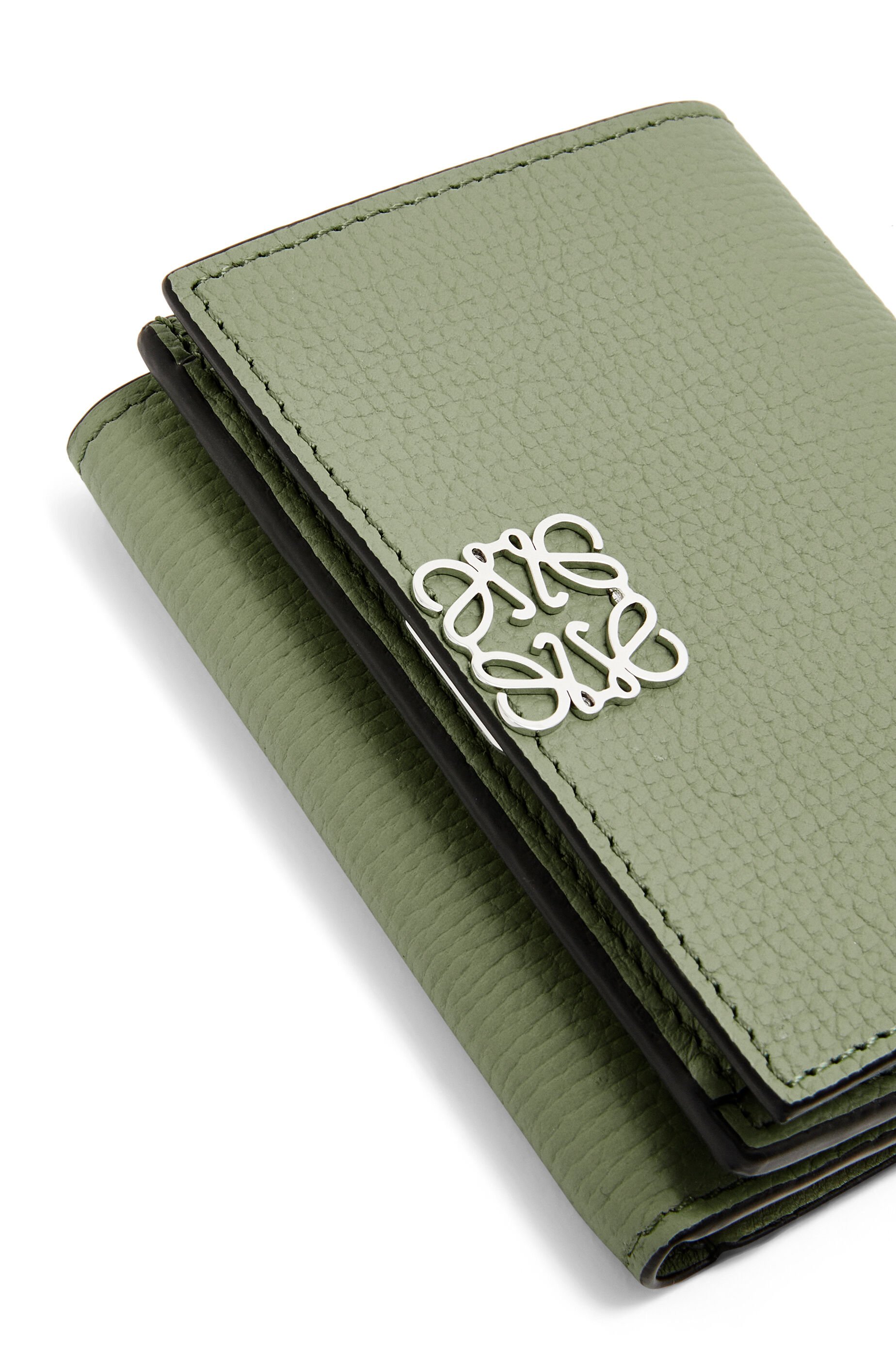 Anagram trifold wallet in pebble grain calfskin Rosemary LOEWE